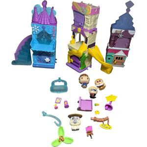 Mixed Lot Disney Doorables Frozen, Rapunzel Playsets-Prince, RAYA, Dwarf Figures